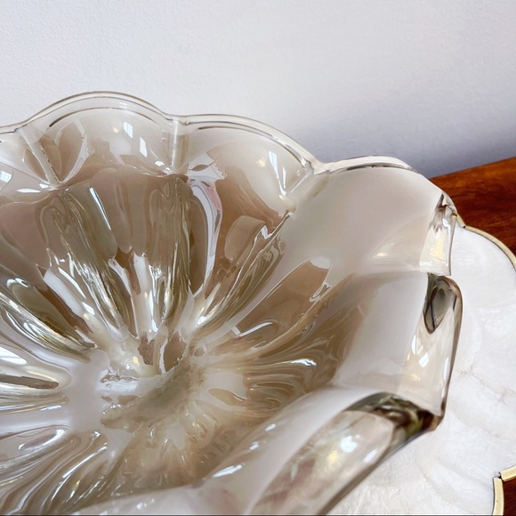 Murano Handblown Crystal Glass Smoky Brown Art Glass Bowl Decor with Tag - Picture 13 of 13